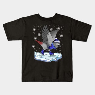 Ice skating African Grey Kids T-Shirt